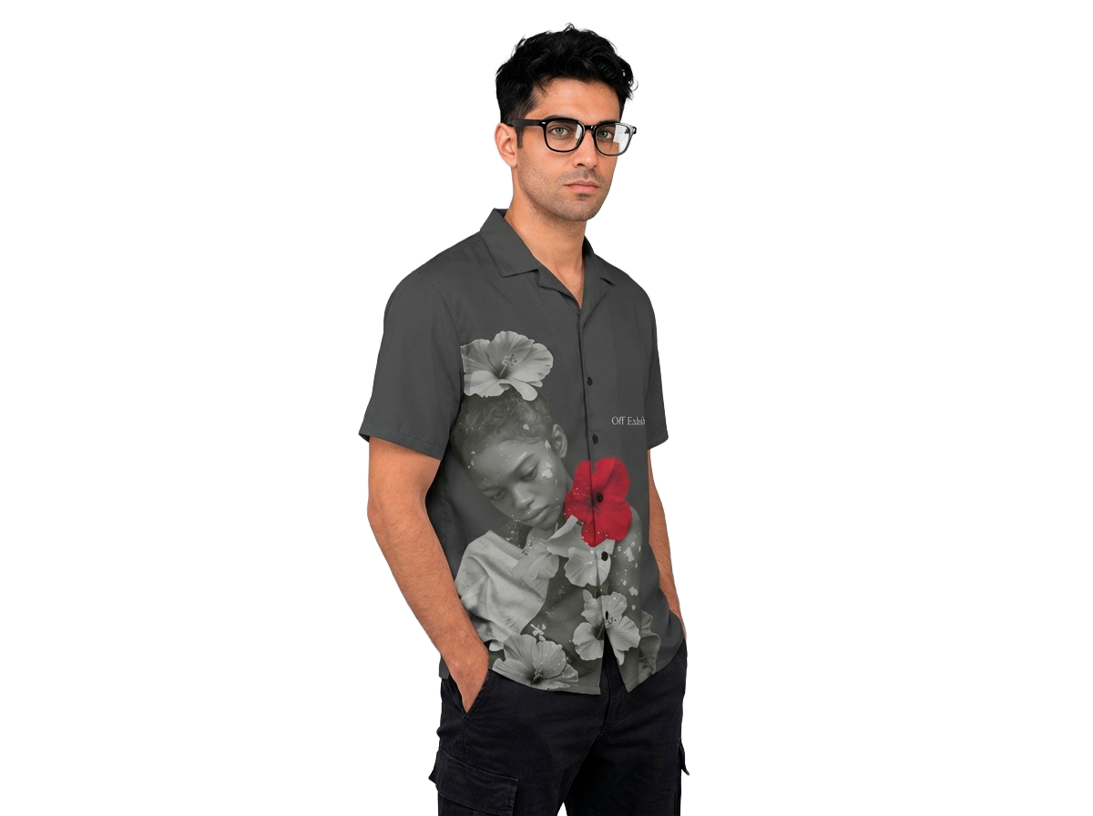 Unisex. Camisa Chica con Flores